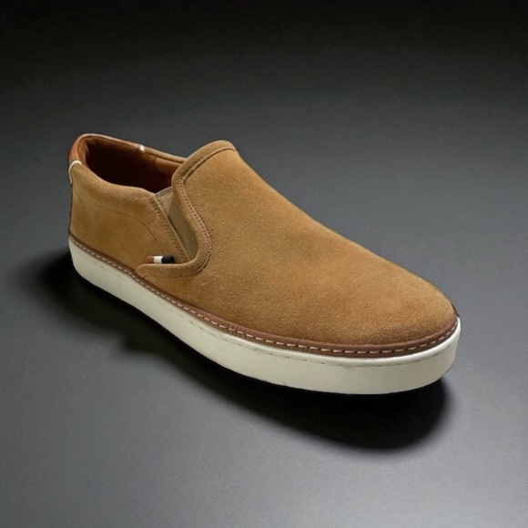 ALLEN EDMONDS Alpha Suede Slip-OnSneakers CAMEL Size 9D